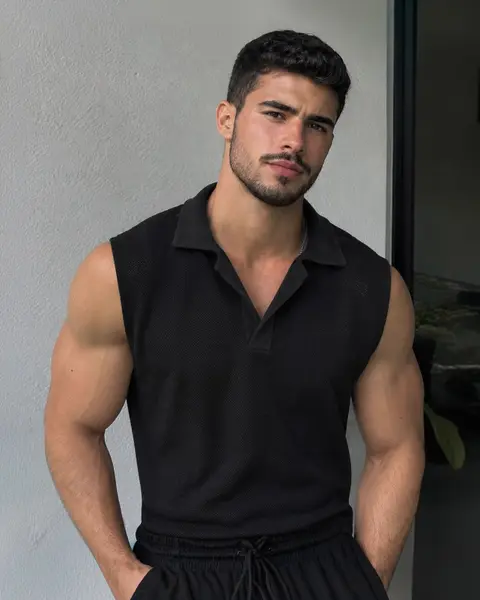 Camisilla polo mesh/negro